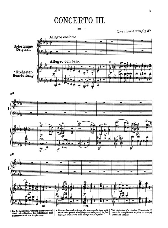 Beethoven【Concerto No. 3 in C Minor, Op. 37】for Two Pianos /Four Hands