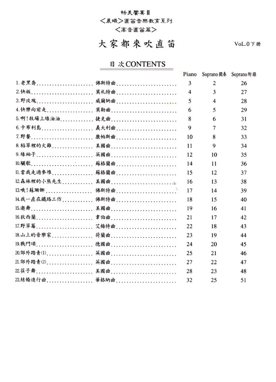 標準版【大家都來吹直笛】高音直笛 0下冊（附CD）