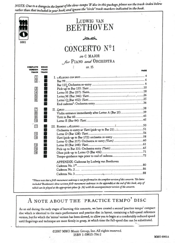 Beethoven Piano Concerto No. 1 in C major, op. 15