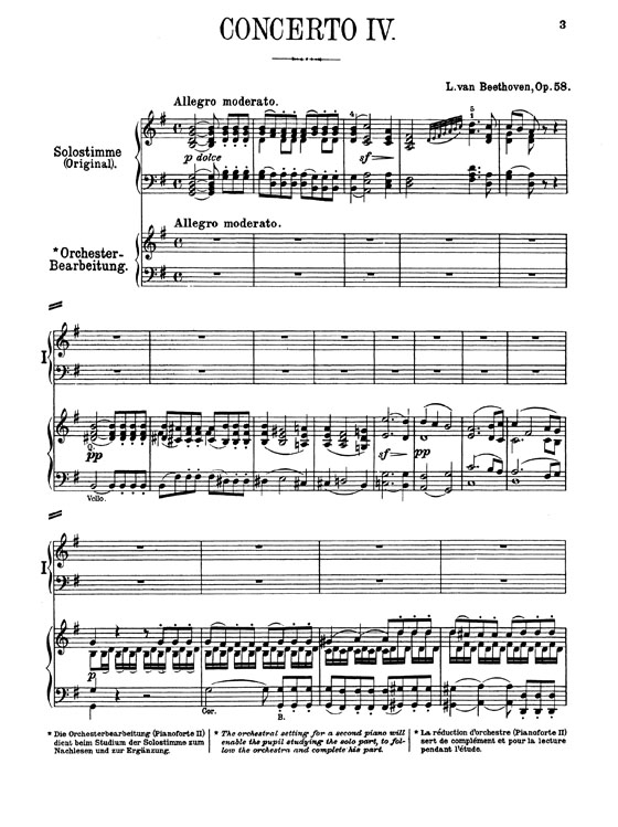 Beethoven【Piano Concerto No. IV in G Major, Op. 58】for Two Pianos / Four Hands