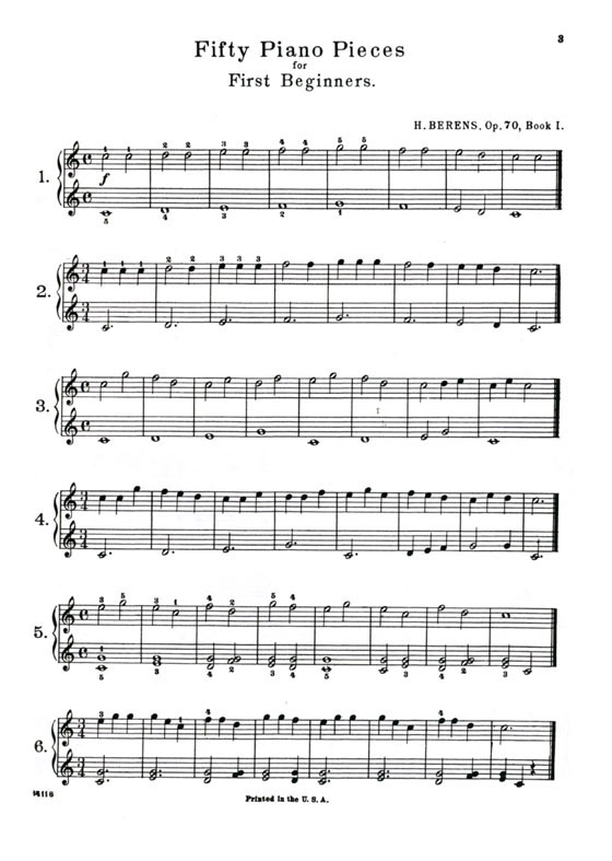 Berens【50 Piano Pieces】for Beginners , Op. 70 (Complete) Berens【50 Piano Pieces】for Beginners , Op. 70 (Complete)