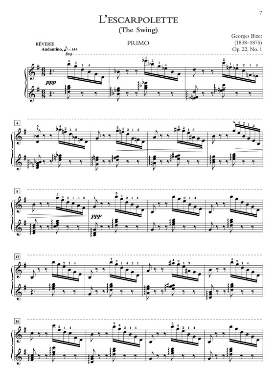 Bizet【Jeux d'enfants (Children's Games), Op. 22】for One Piano,Four Hands