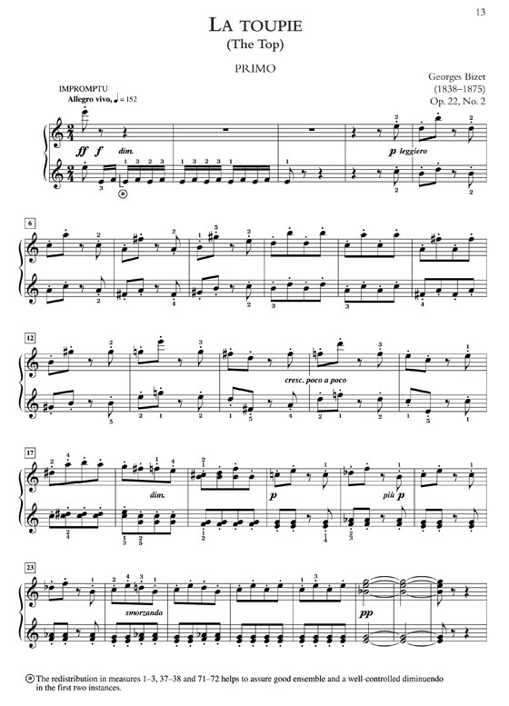 Bizet【Jeux d'enfants (Children's Games), Op. 22】for One Piano,Four Hands