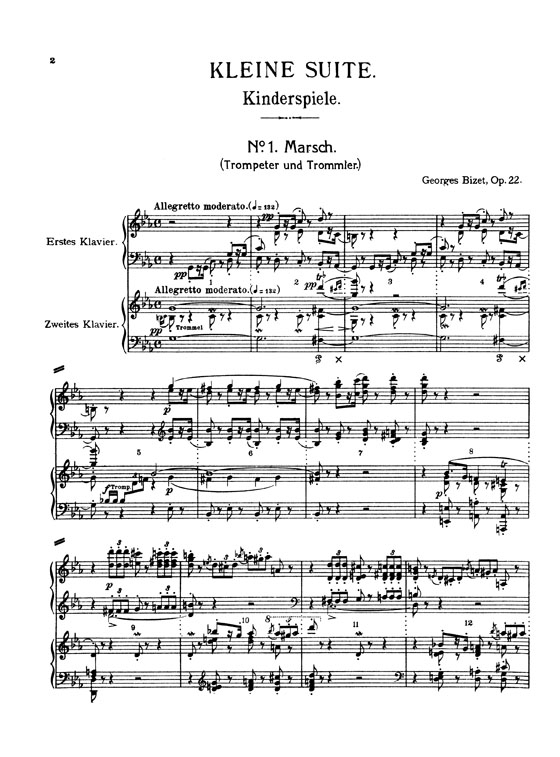 Bizet【Children's Suite(Jeux D'Enfants) Opus 22】for Two Pianos, Four Hands