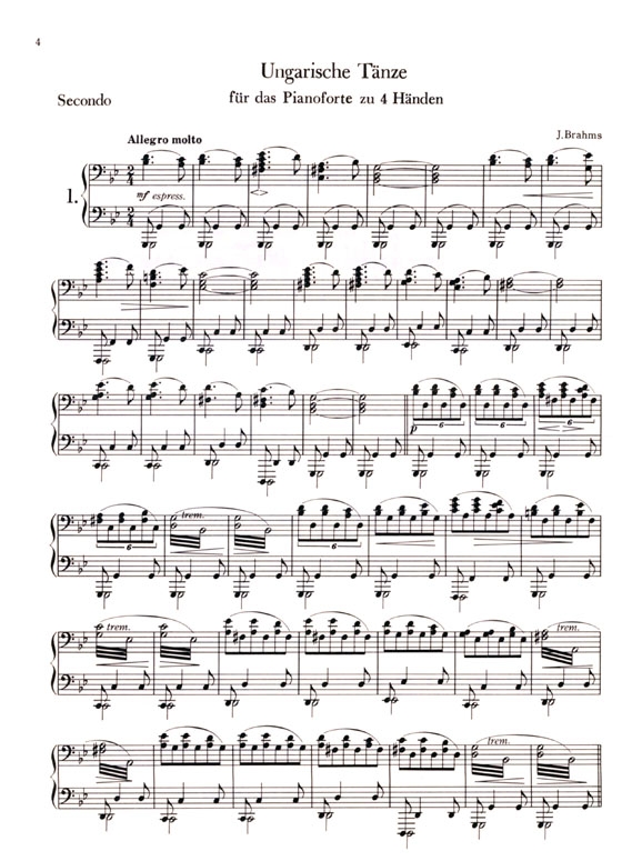 Brahms【Ungarische Tanze】für Das Pianoforte Zu Vier Händen ブラームス ハンガリー舞曲集 連弾 No.1-8/No.17 Brahms【Ungarische Tanze】für Das Pianoforte Zu Vier Händen ブラームス ハンガリー舞曲集 連弾 No.1-8/No.17