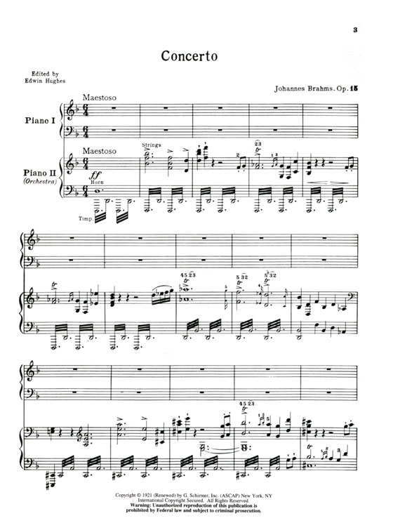 Brahms【Concerto in D Minor , Op. 15】Two Pianos