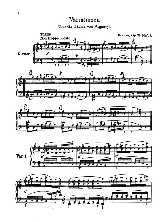Brahms【Paganini Variations , Opus 35】for Piano
