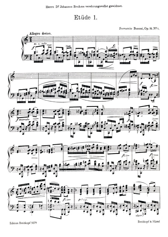 Busoni【Seches Etüden ,Op. 16】für Klavier