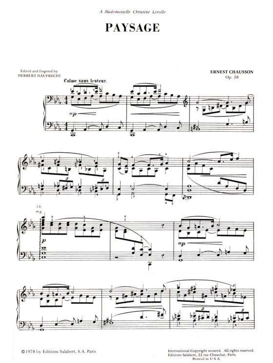 Chausson【Piano】Music Chausson【Piano】Music