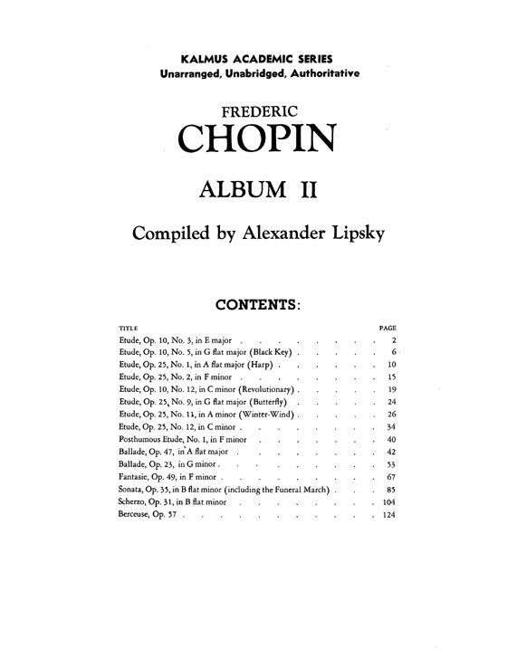 Chopin【Album II】for Piano