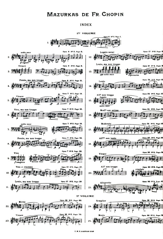 Chopin / Cortot【Mazurkas , 2eme Volume】pour Piano