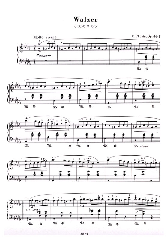 Chopin【Walzer Op. 64 No. 1】for Piano ショパン小犬のワルツ