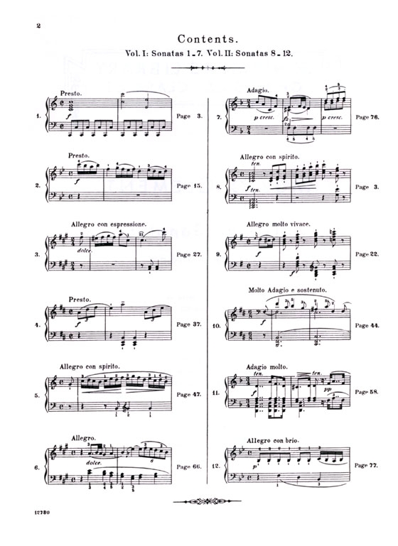 Clementi【Twelve Sonatas, Nos. 8-12】for The Piano , Book Ⅱ  (Buonamici)