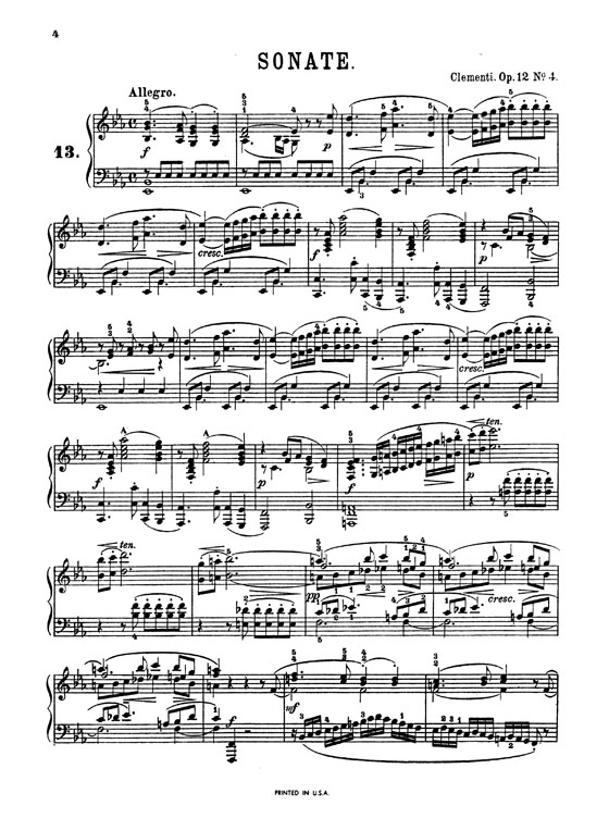 Clementi【Piano Sonatas, Volume Ⅲ, Nos. 13-18】for Piano