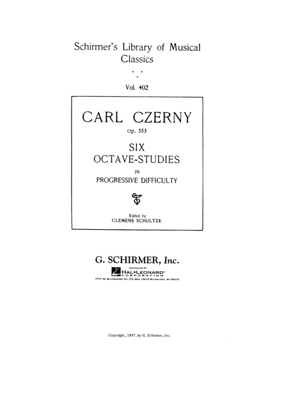 Czerny【Octave-Studies , Op. 553】for The Piano (Schultze)