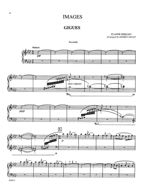 Debussy【Images , VolumeⅠ】for One Piano , Four Hands