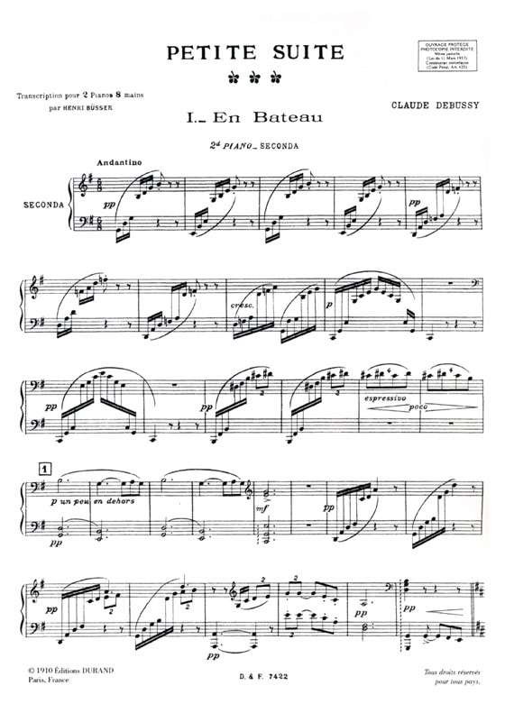 Claude Debussy【Petite Suite】pour deux pianos a huit mains /Two Pianos, Eight Hands