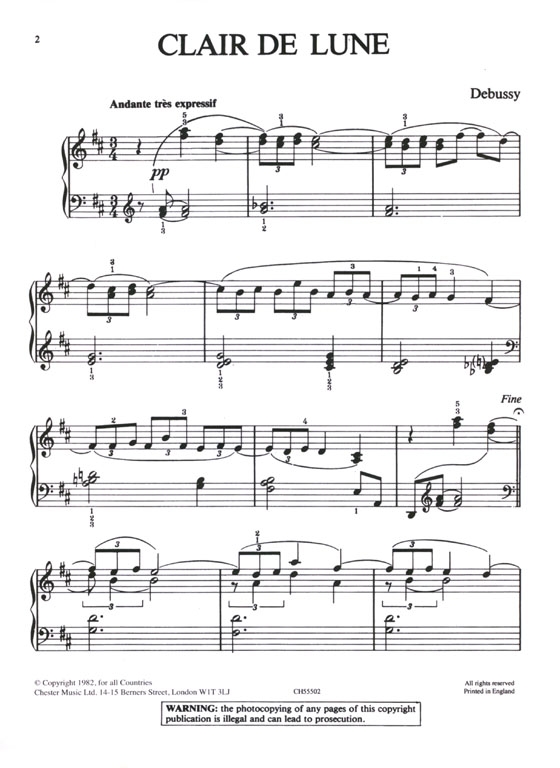 Debussy【Clair de Lune】Easy Piano No. 2