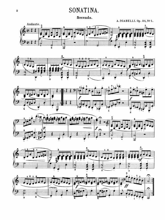 Diabelli【Sonatinas Op. 24 ,Op. 54,Op. 58,Op. 60】For One Piano / Four Hands