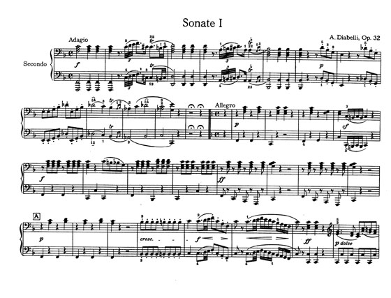 Diabelli【Sonatas Op. 32, 33, 37】For One Piano / Four Hands