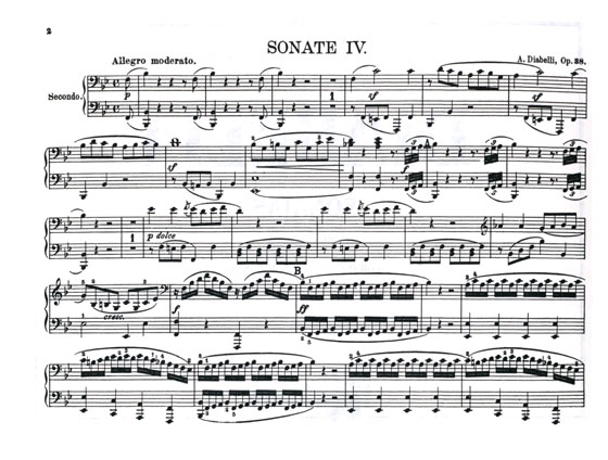 Diabelli【Sonatas Op. 38 and 73】For One Piano / Four Hands
