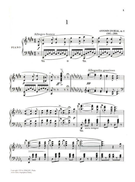 Dovorak【Silhouetty / Silhouetten , Op. 8】for The Piano