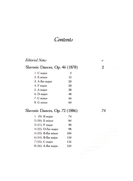 Dovorak【Complete Slavonic Dances, Op.46 , Op. 72】for Piano Four Hands