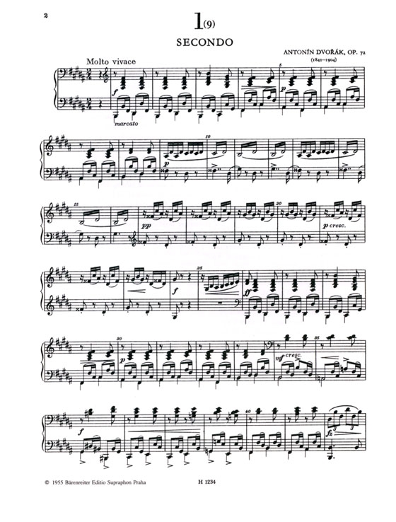 Dovorak【Slavonic Dances , Op. 72】Piano 4 ms