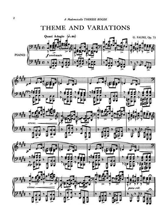 Faure【Theme and Variations , Op. 73】for Piano