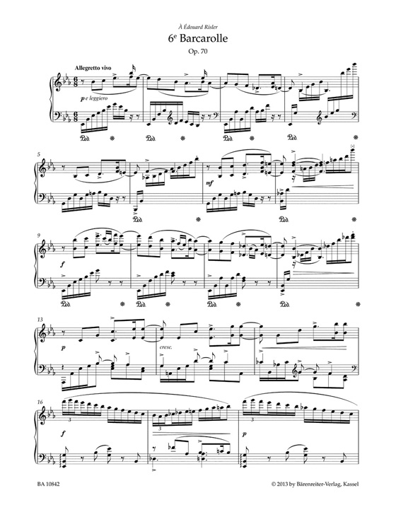 Faure【Barcarolles】für Klavier