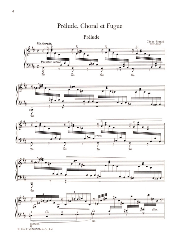 Franck【Prelude, Choral et Fugue】for Piano フランク 前奏曲、コラールとフーガ