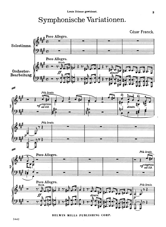 Franck【 Symphonic Variations】for Two Pianos , Four Hands