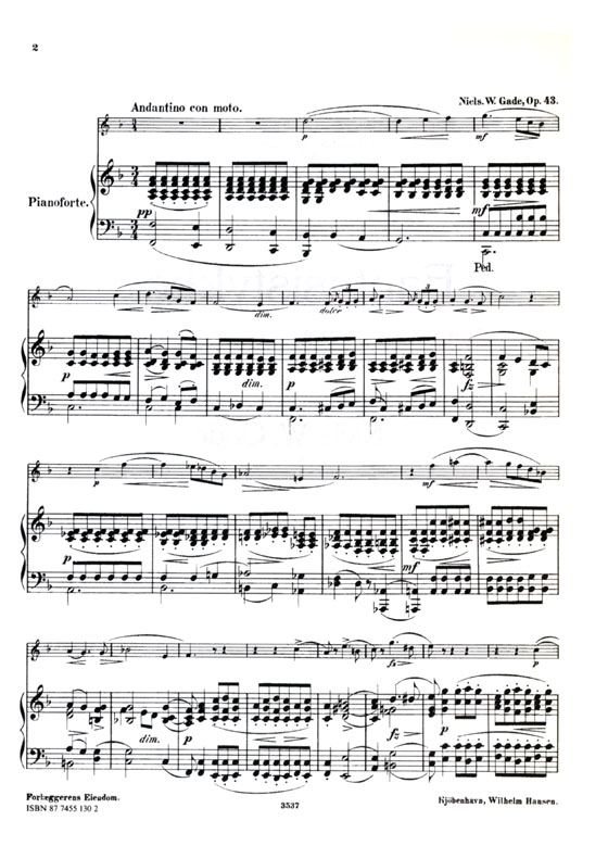 Gade【Fantasias Op. 43】for Piano and Clarinet (Violin)