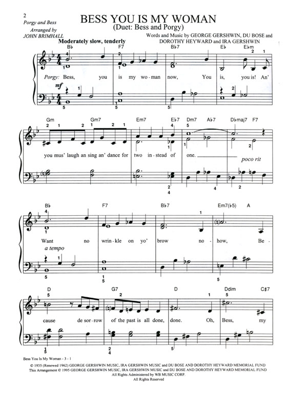 Gershwin【Easy Piano】Arranged by John Brimhall