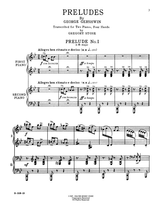 George Gershwin's【Preludes】Two Pianos, Four Hands