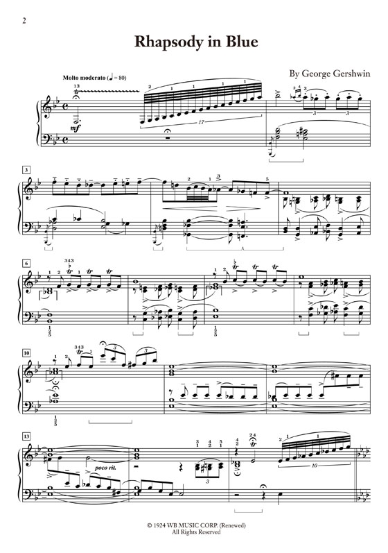Gershwin【Rhapsody in Blue】for Solo Piano