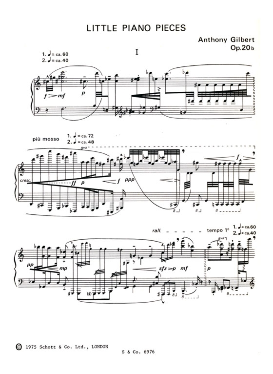 Anthony Gilbert【Little Piano Pieces , Op. 20b】from String Quartet with Piano Pieces Op. 20