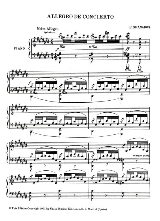 Granados【Allegro De Concierto】Para Piano