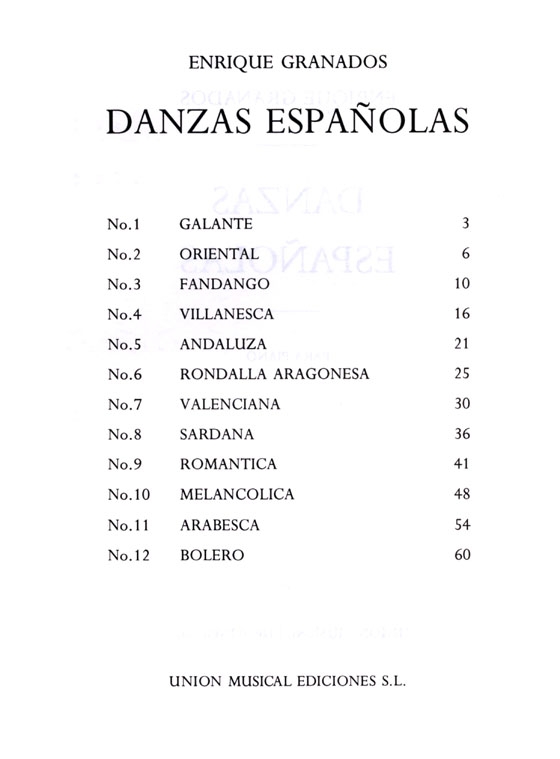 Granados【Danzas Espanolas】Para Piano