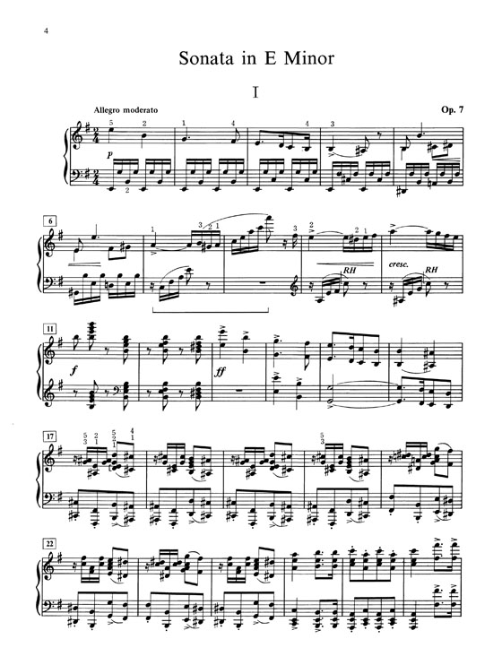 Grieg【Sonata in E minor , Opus 7】for The Piano