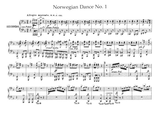 Grieg【Norwegian Dances , Waltz-Caprices and Other Works】for Piano Four Hands