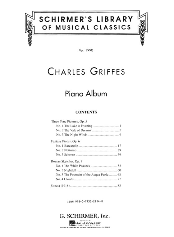Griffes【Piano】Album