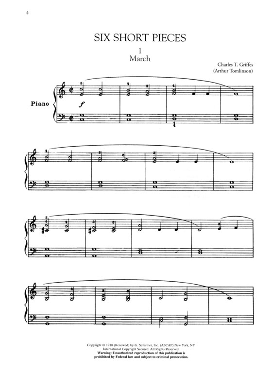 Charles T. Griffes【Pieces For Children】for The Piano Charles T. Griffes【Pieces For Children】for The Piano