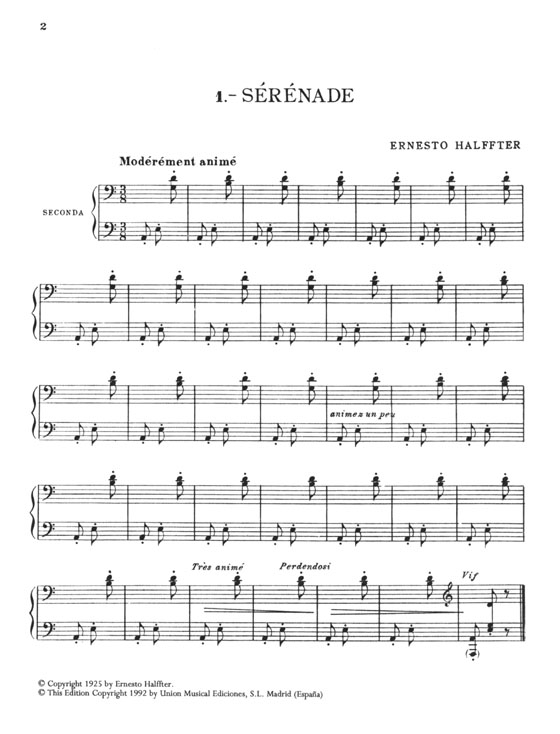Ernesto Halffter【Serenata , Valse , Marche】Para Piano A Cuatro Manos(Piano Duet)	