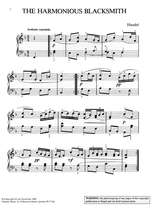 Handel【The Harmonious Blacksmith】Easy Piano , No. 13