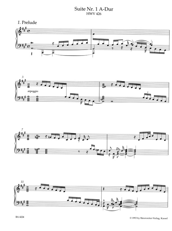 Handel【Keyboard WorksⅠ】First Set of 1720 , The Eight Great Suites ( HWV 426-433)