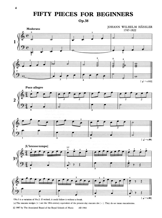 Hässler【Fifty Pieces , Op. 38 for Beginners】Easier Piano Pieces No. 65