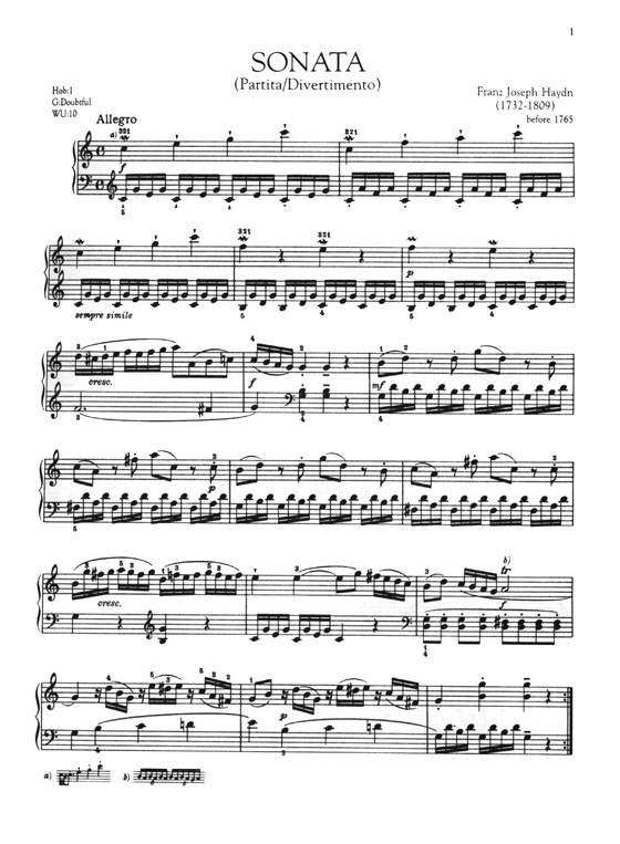 Haydn【Piano Sonatas】Book 1