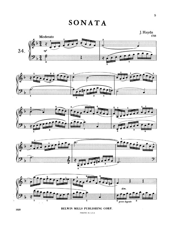 Haydn【Forty Three Piano Sonatas , Volume Ⅳ , Nos. 34-43】For Piano