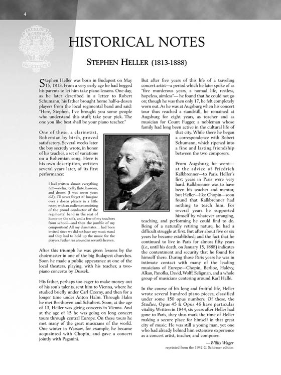 Heller【CD+樂譜】Selected Studies , Opus 45 & Opus 46 for Piano